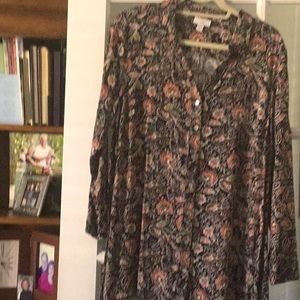 Tunic. Rich brown background with a Beautiful detailed design.